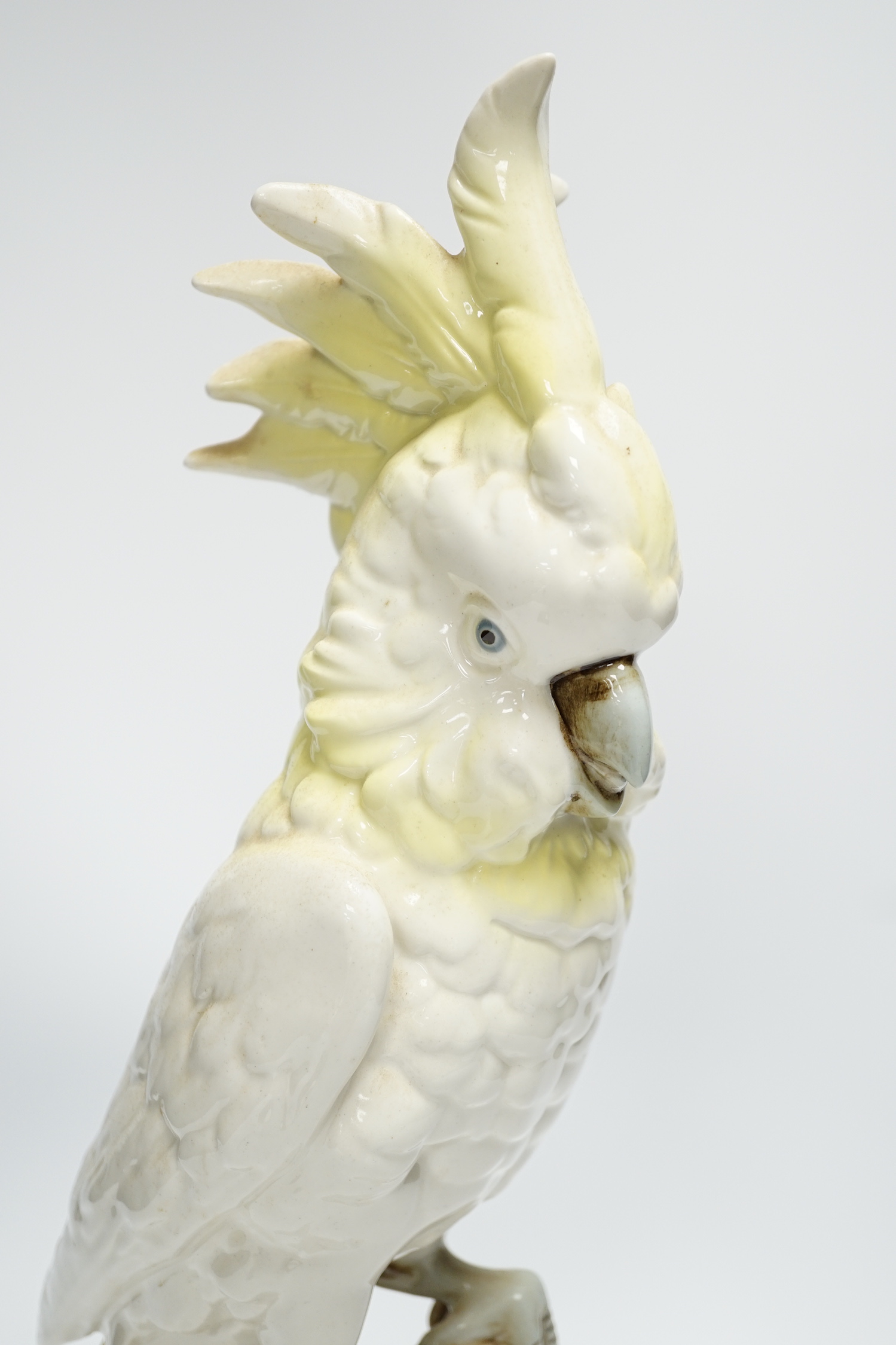 A Royal Dux porcelain model of a cockatoo, 41cm